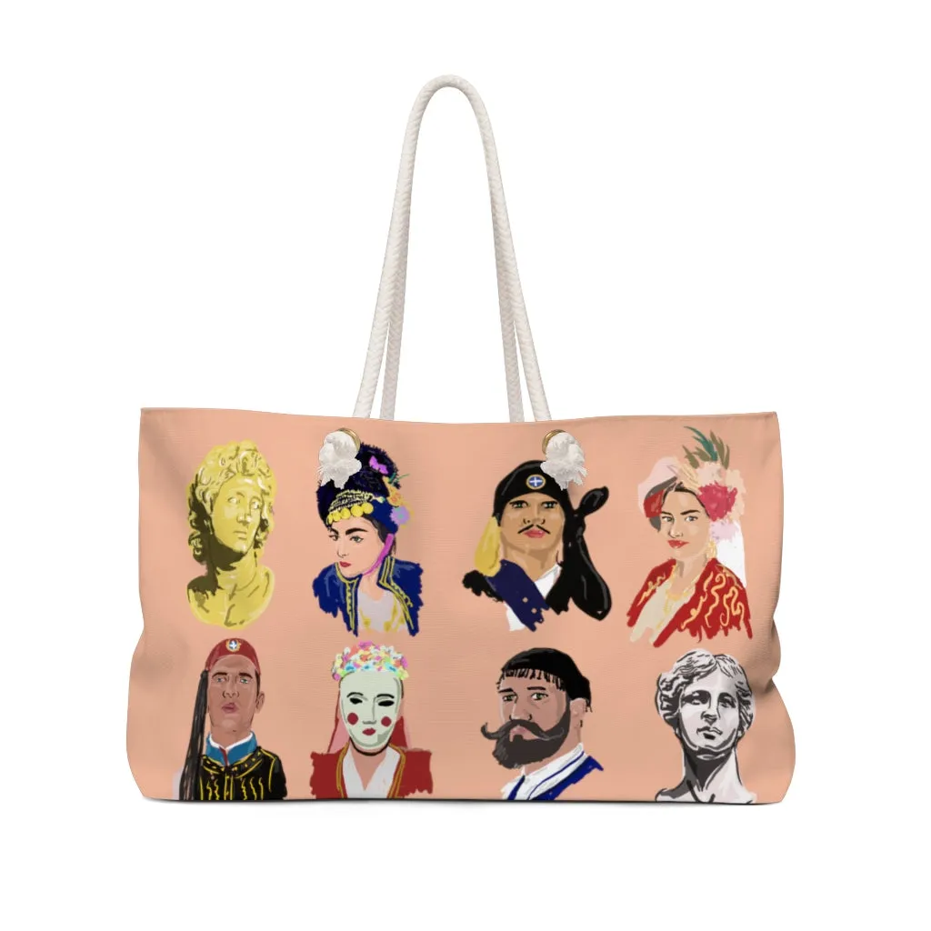 Greek Head Shots Peach Weekender Bag