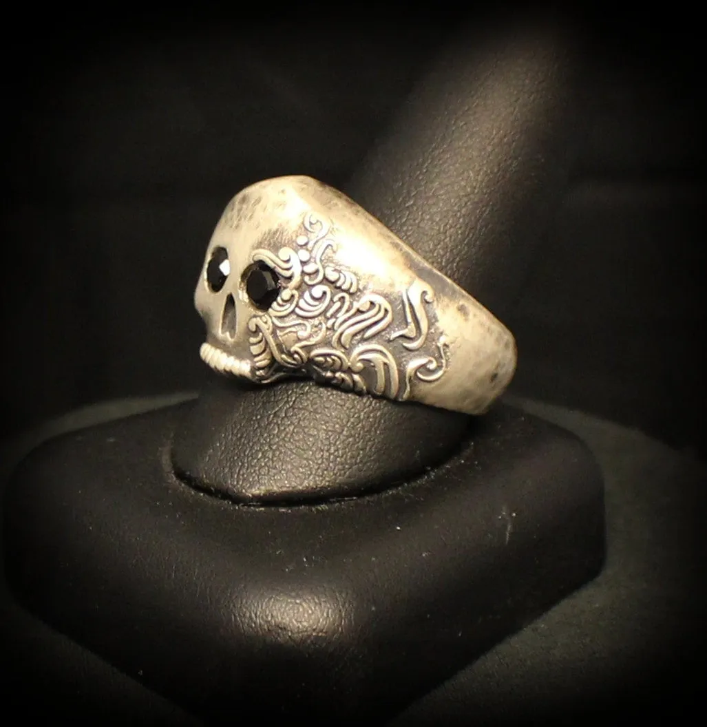 Hammered Fiji Skull Ring-UDINC0023a