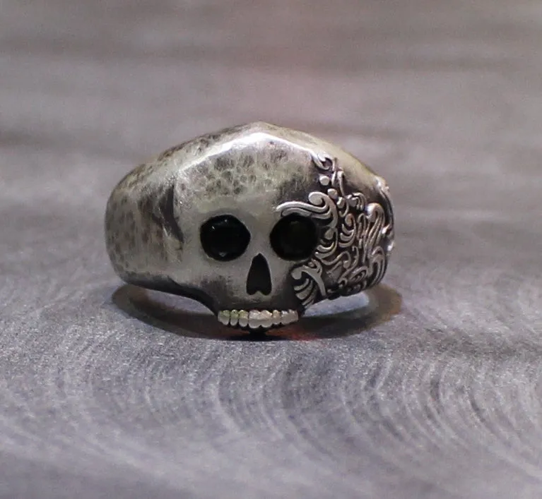 Hammered Fiji Skull Ring-UDINC0023a