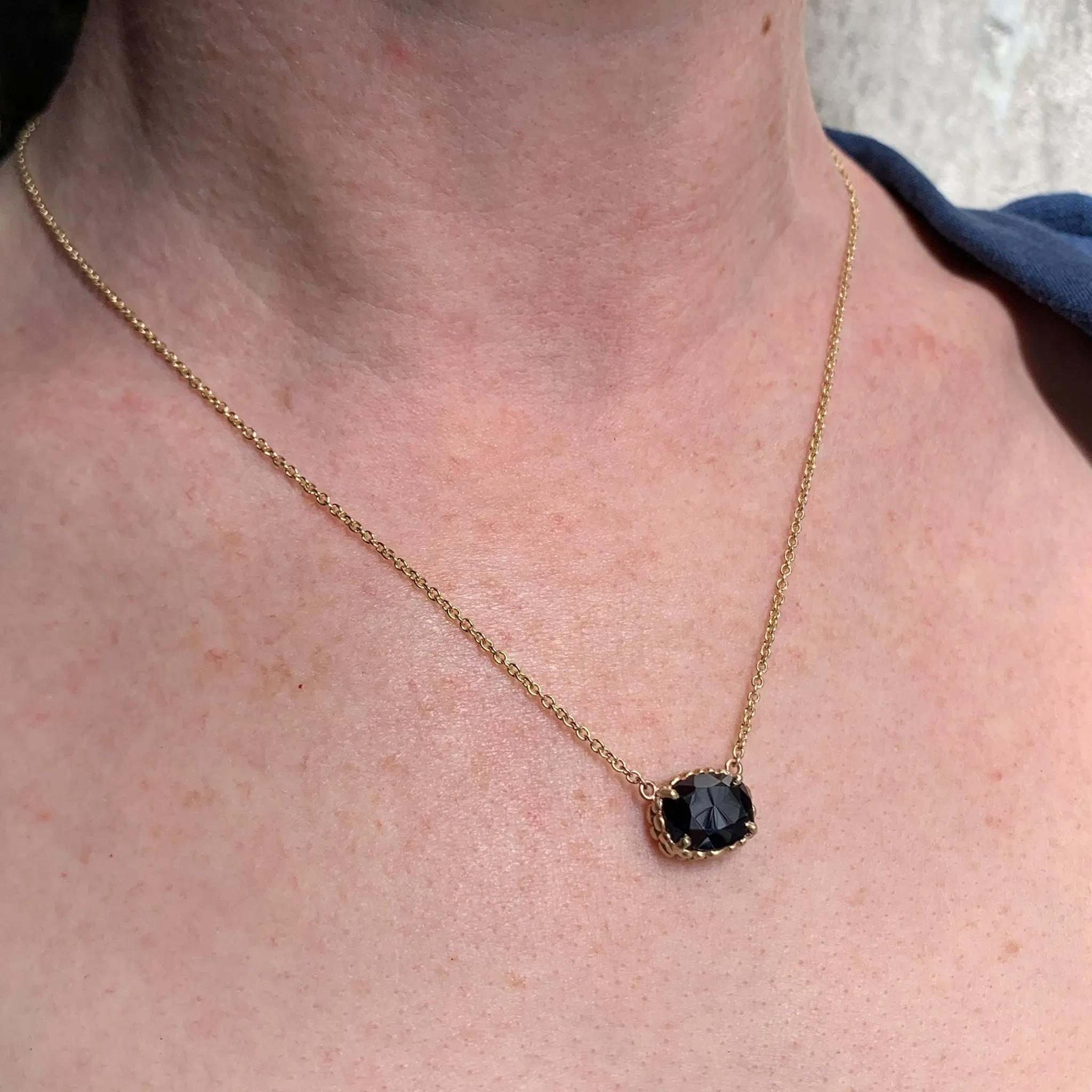 Harvest Inky Blue Oval Sapphire Pendant