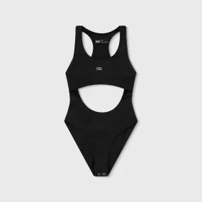 High-Leg Cut-Out Bodysuit - Black