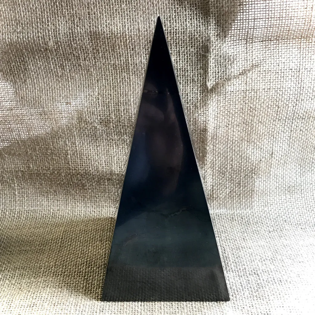 High Shungite Pyramid, 100mm Base (4 Inches Square) - A Real Stunner