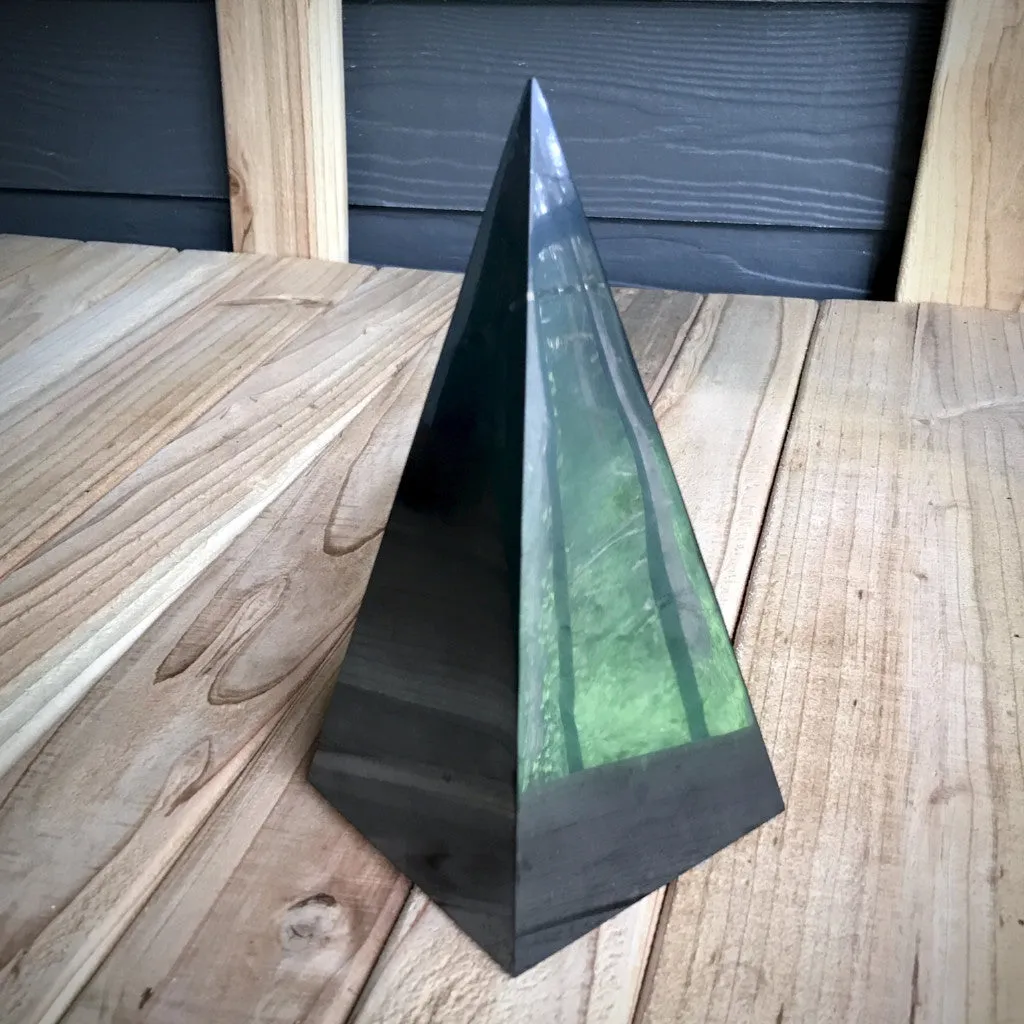 High Shungite Pyramid, 100mm Base (4 Inches Square) - A Real Stunner