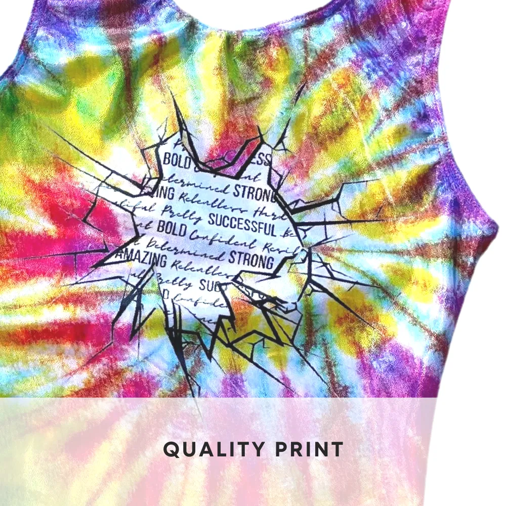 Holographic Tie Dye Burst Gymnastics Leotard