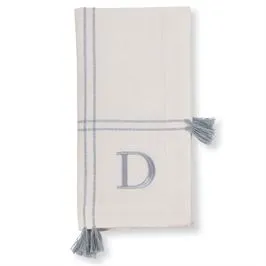 Initial Tassel Dinner Napkins - Set of 4