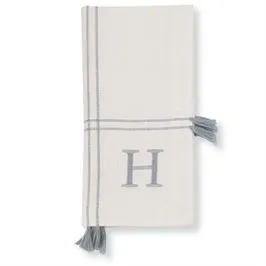 Initial Tassel Dinner Napkins - Set of 4