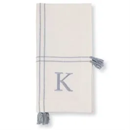 Initial Tassel Dinner Napkins - Set of 4