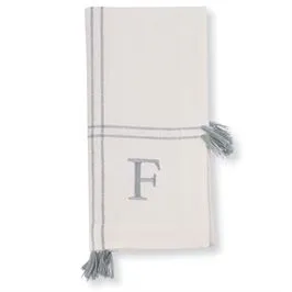 Initial Tassel Dinner Napkins - Set of 4