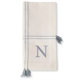 Initial Tassel Dinner Napkins - Set of 4