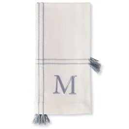 Initial Tassel Dinner Napkins - Set of 4