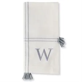 Initial Tassel Dinner Napkins - Set of 4