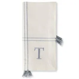 Initial Tassel Dinner Napkins - Set of 4