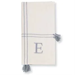 Initial Tassel Dinner Napkins - Set of 4