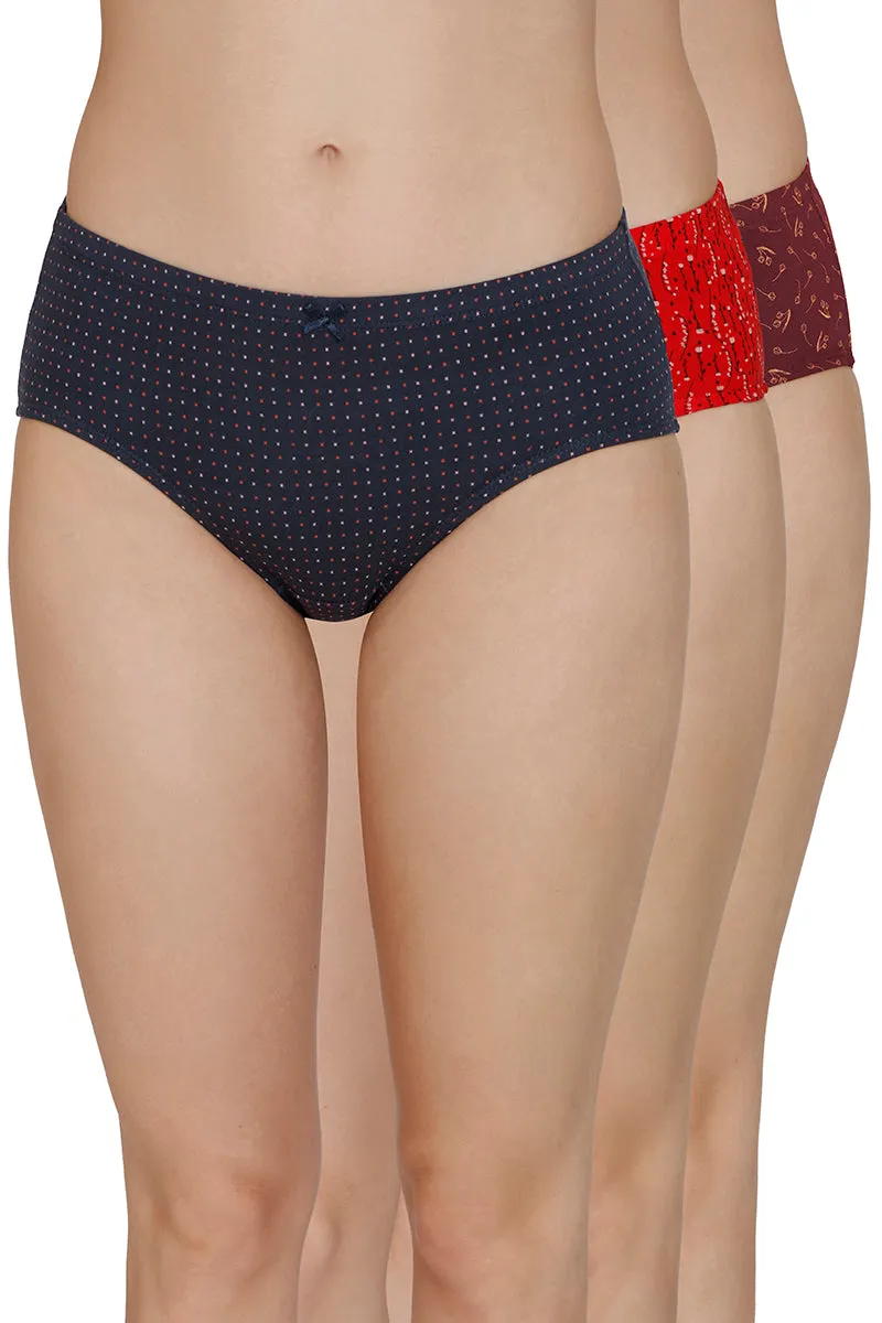 Inner Elastic Print Mid Rise Hipster Panties (Pack of 3)