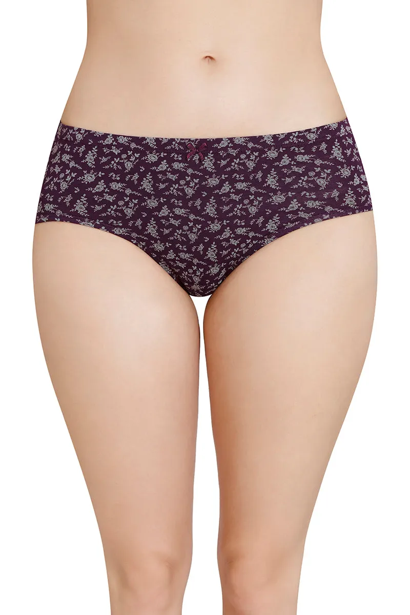 Inner Elastic Printed Mid Rise Hipster Panty (Pack of 3)