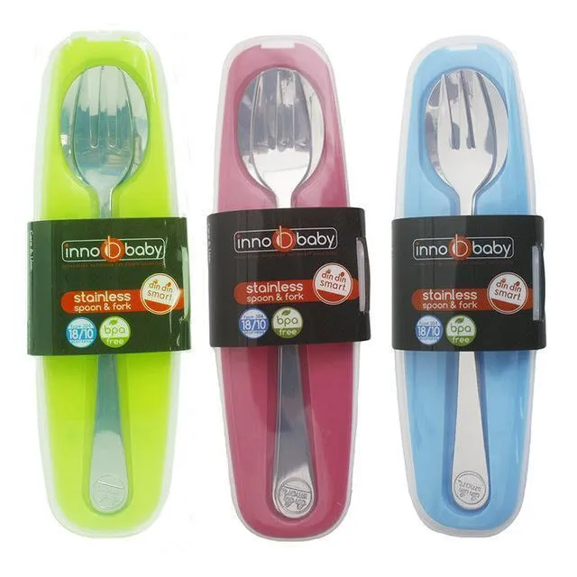 Innobaby Stainless Steel Spoon & Fork Set 嬰兒不鏽鋼义匙套裝