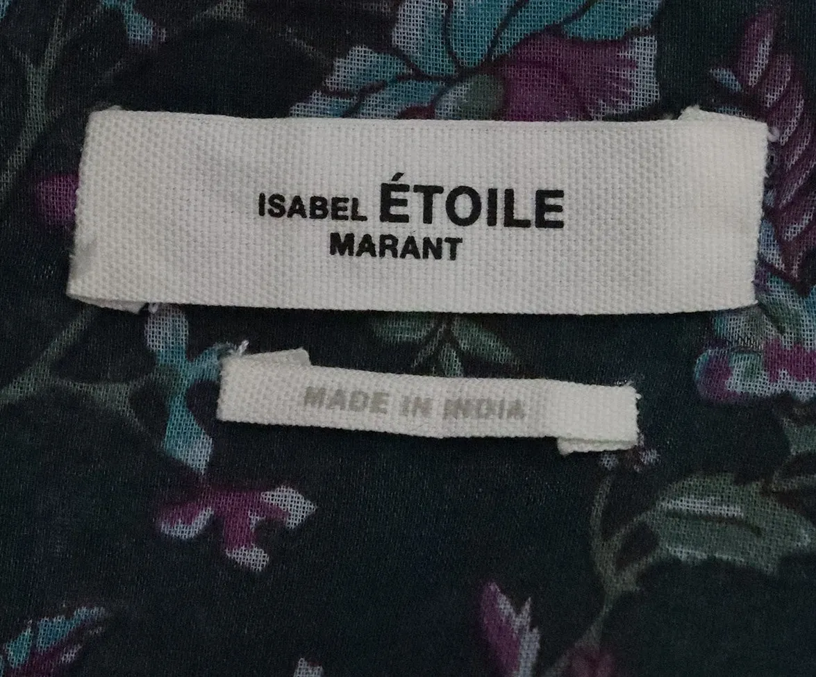 Isabel Marant Teal & Lilac Floral Print Top sz 4