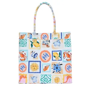 Isla's Mediterranean Mosaic Canvas Tote