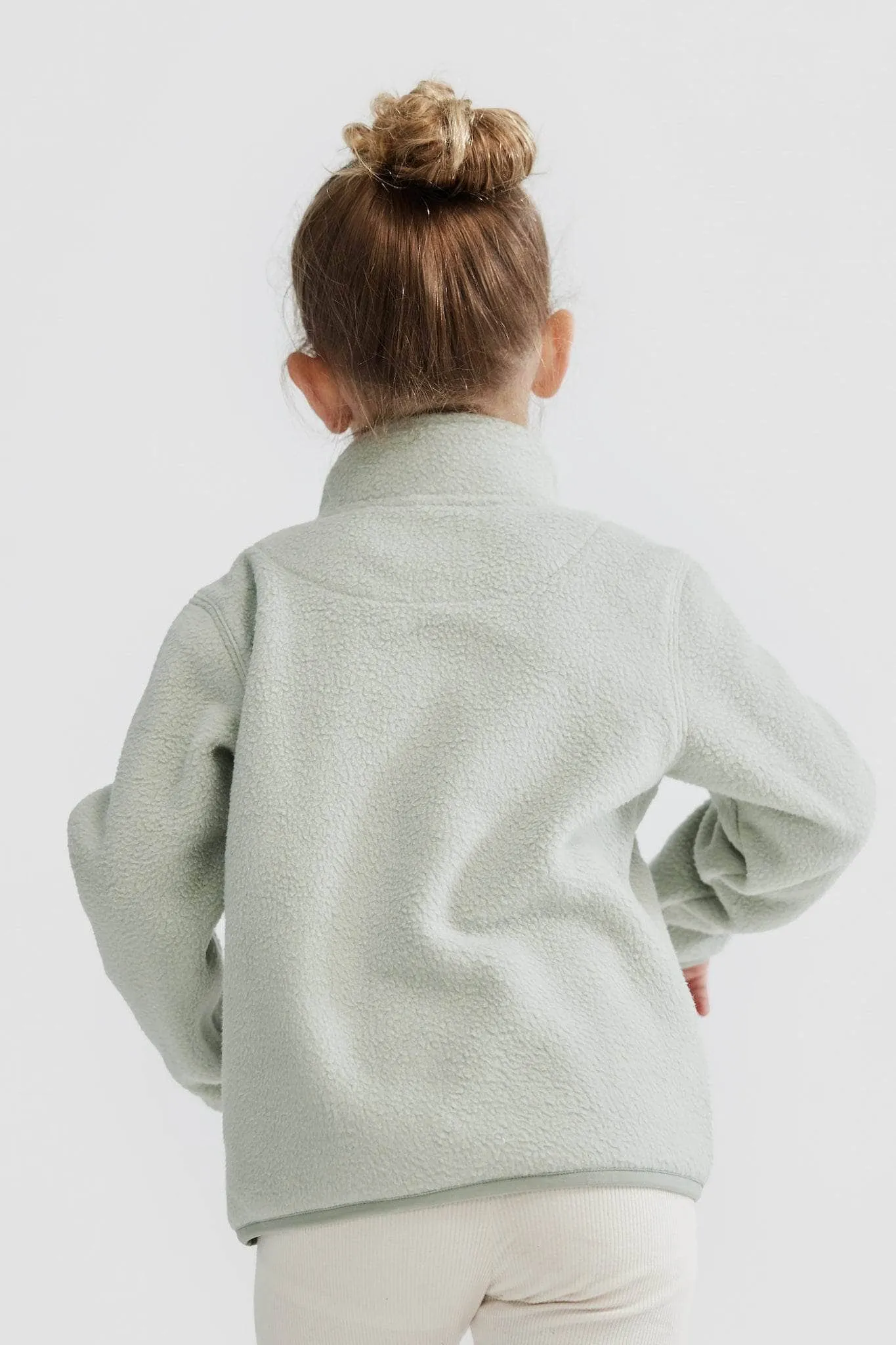 Jnr Sherpa Fleece Quarter Zip Sage