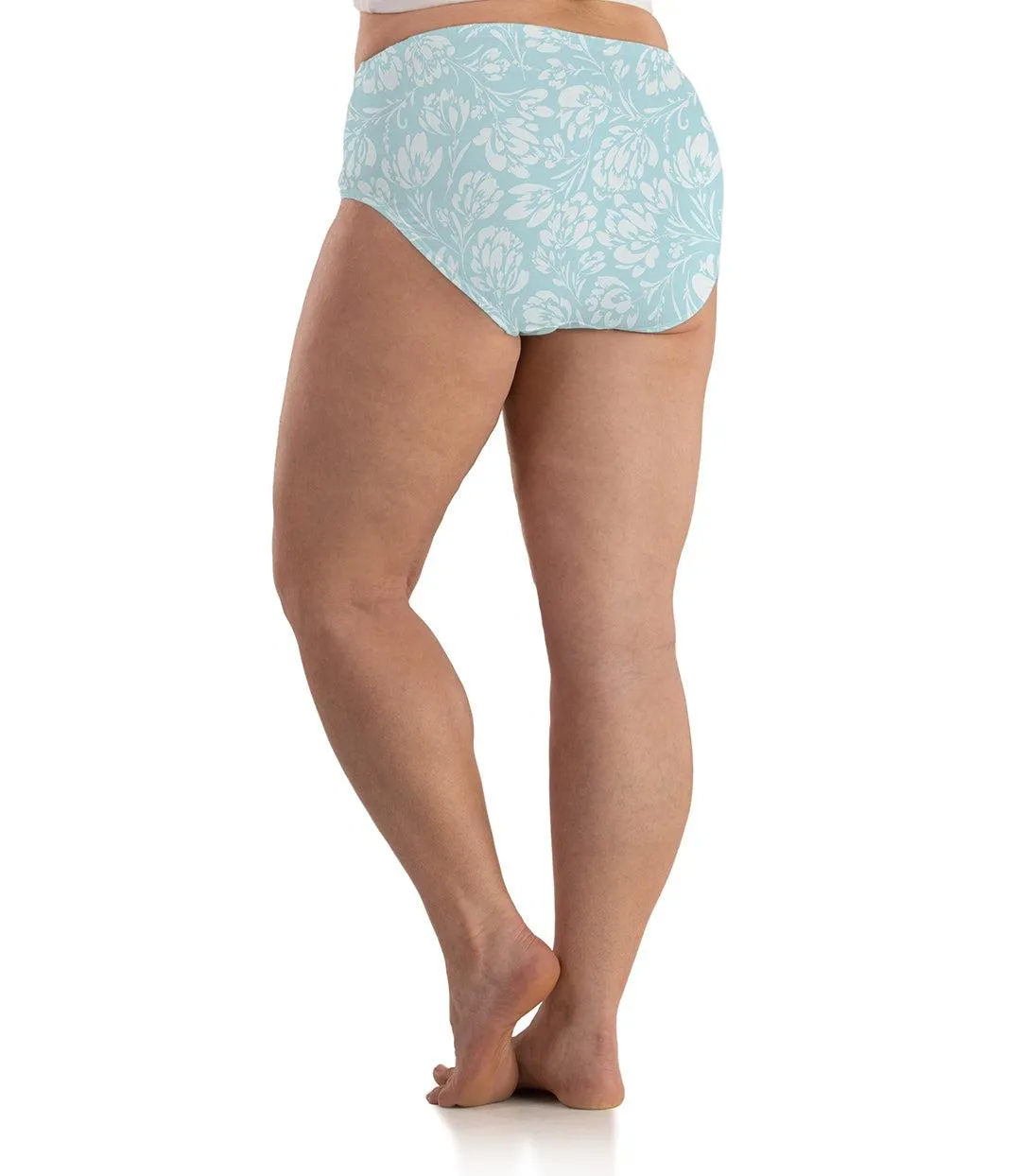 Junowear Cotton Stretch Classic Brief Spring Blue Floral Print - FINAL SALE