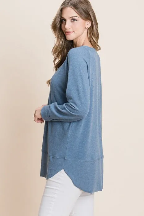 Knit Tunic Top in A Relaxed Fit Pullover Sweater - Assorted Colors