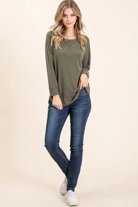 Knit Tunic Top in A Relaxed Fit Pullover Sweater - Assorted Colors