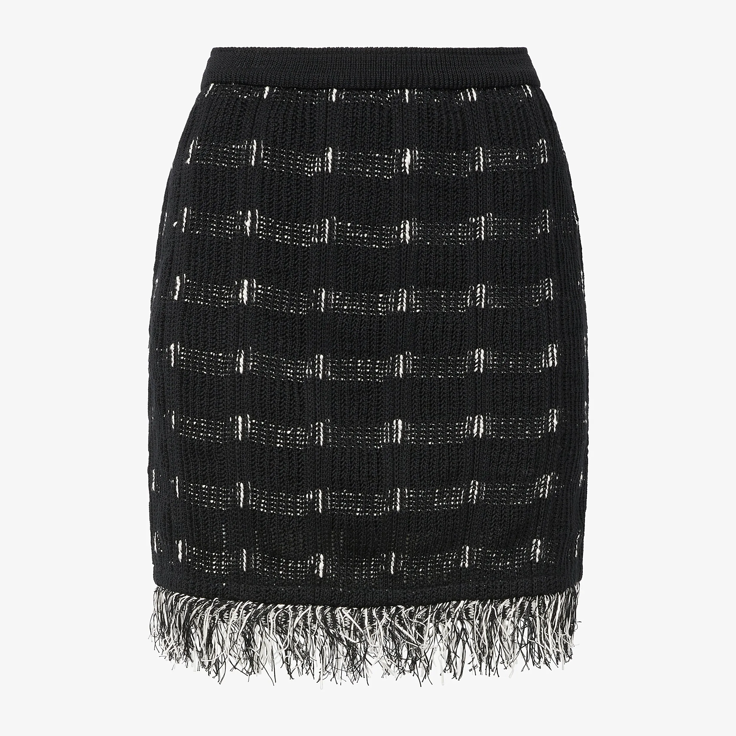 Krista Skirt - Linear Interweave :: Black / White