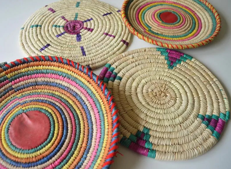 Large mandala trivet Palm straw