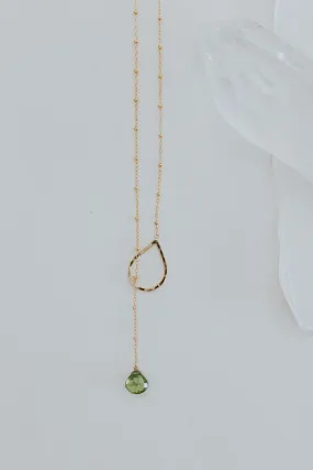 Lariat Necklace - Green Tourmaline