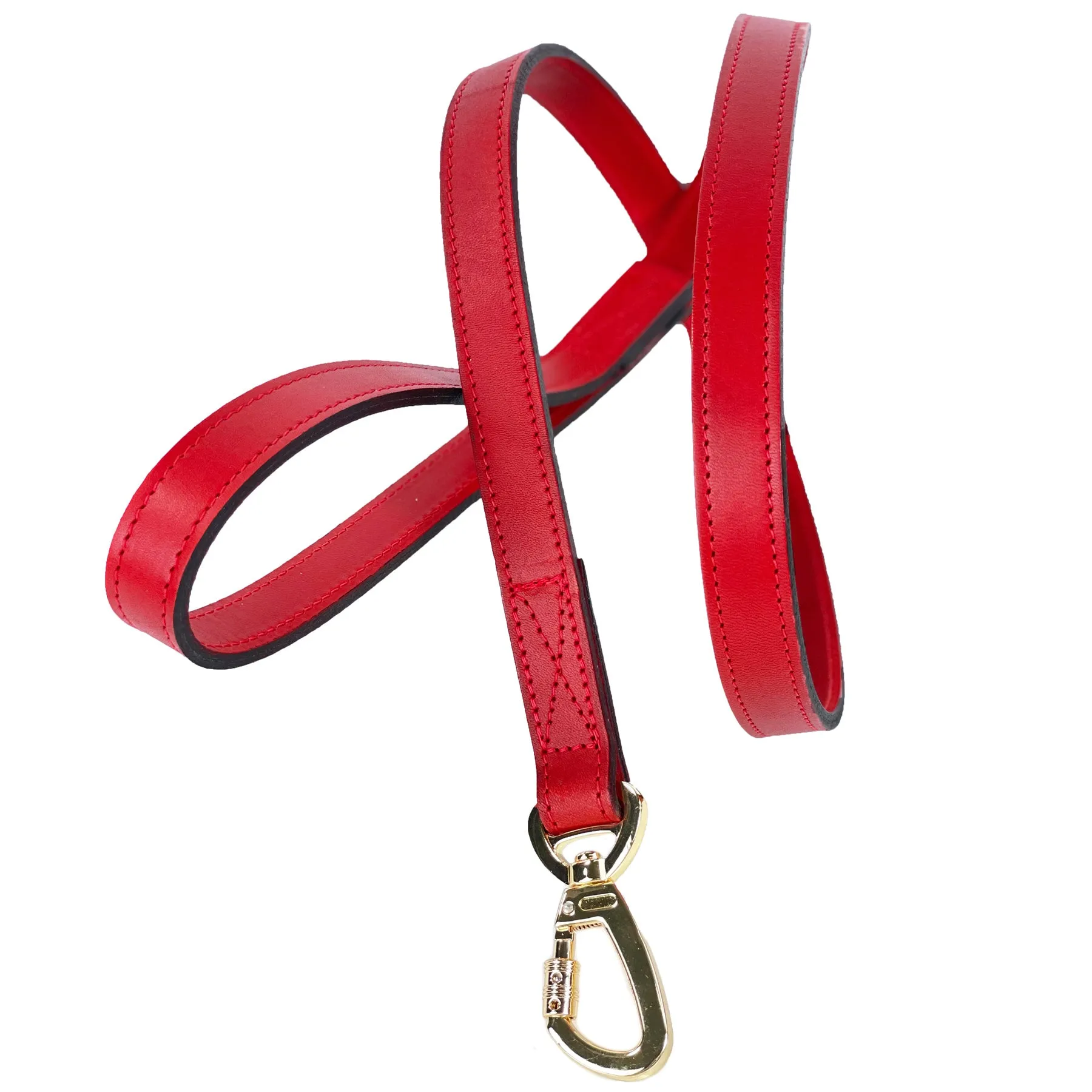 Leap Frog Dog Leash in Ferrari Red & Gold