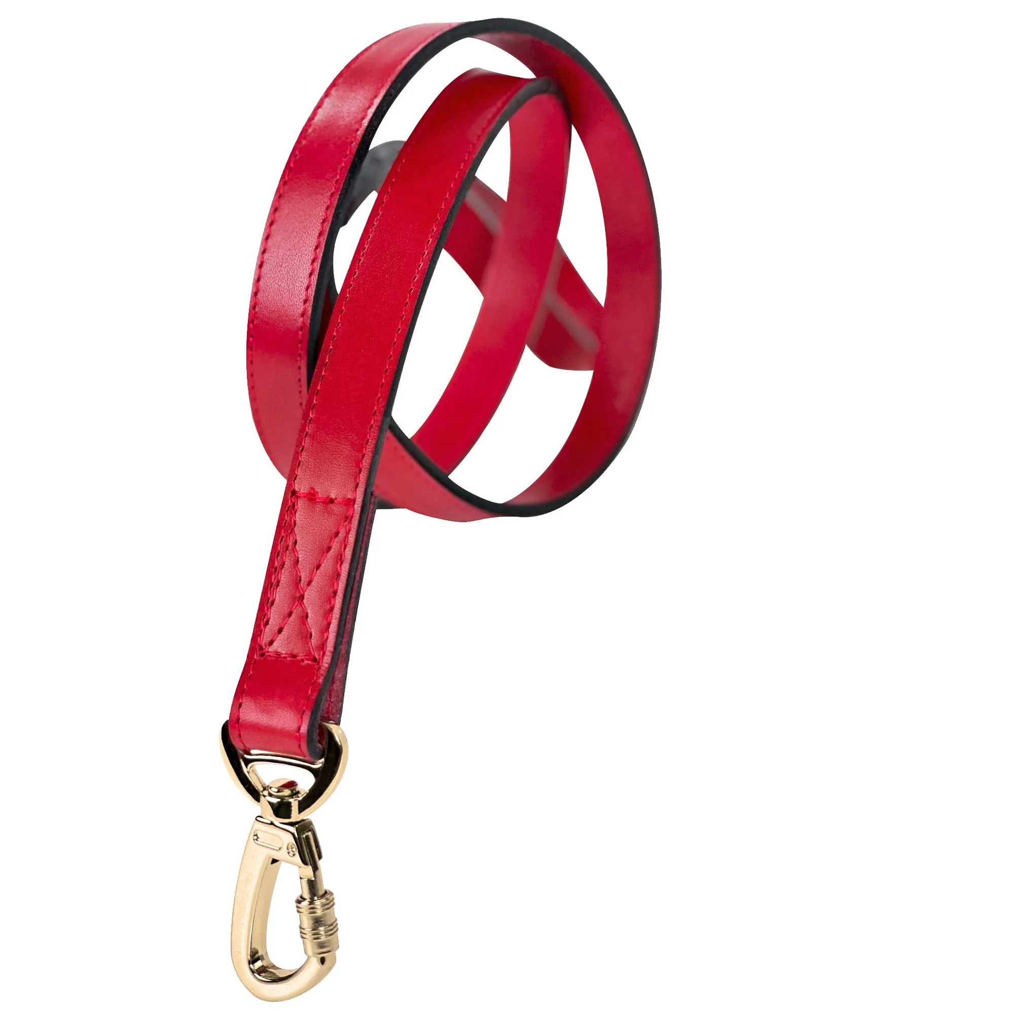 Leap Frog Dog Leash in Ferrari Red & Gold