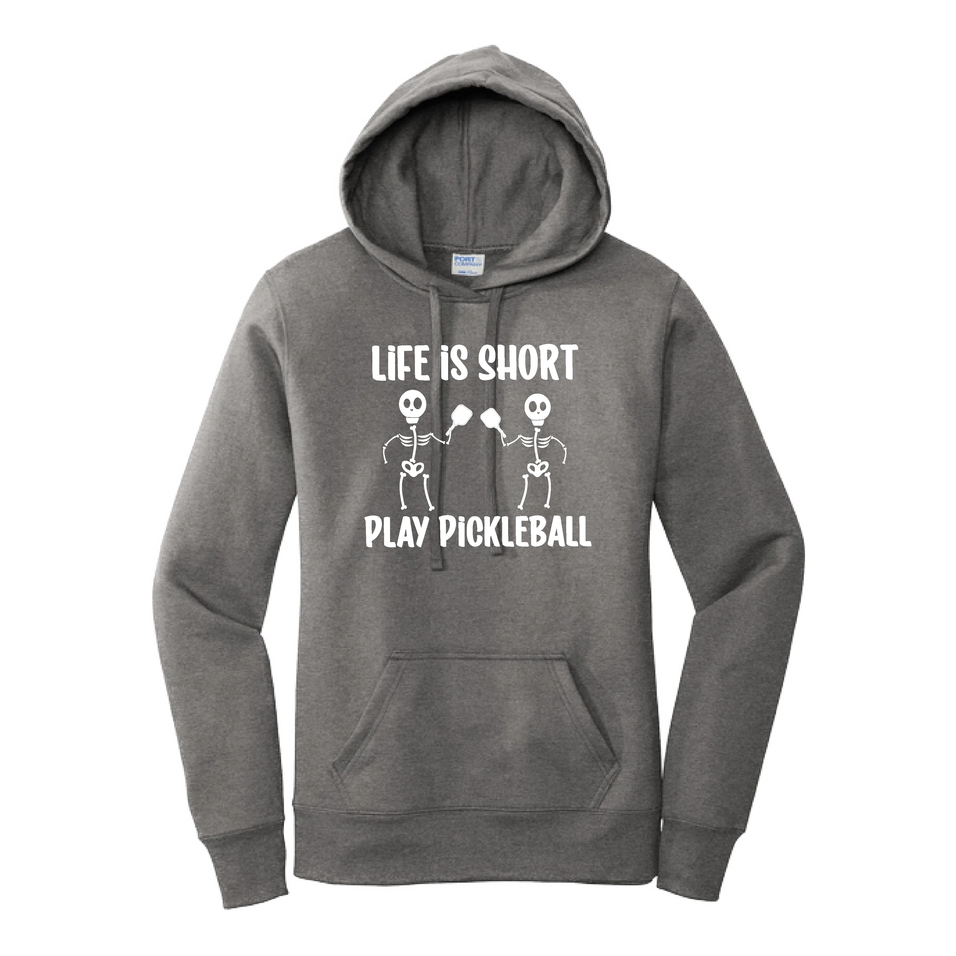 Life is Short Skeletons | Women’s Fitted Hoodie Pickleball Sweatshirt | 50% Cotton 50% Poly Fleece