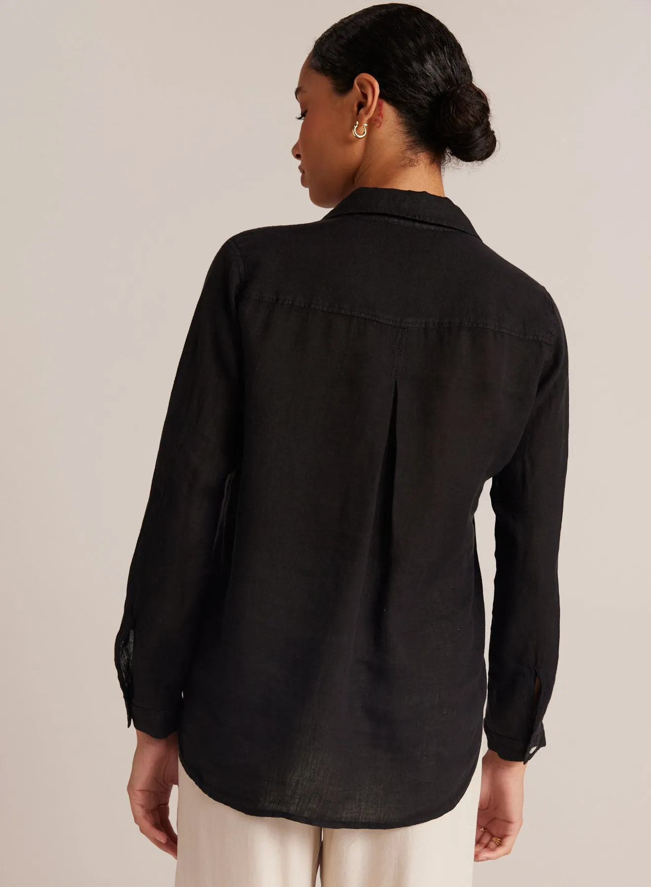 Linen Pocket Button Down - Vintage Black