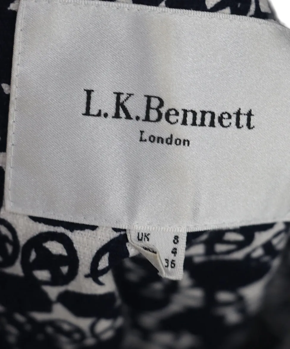 L.K Bennett Blue & White Cotton Dress sz 4