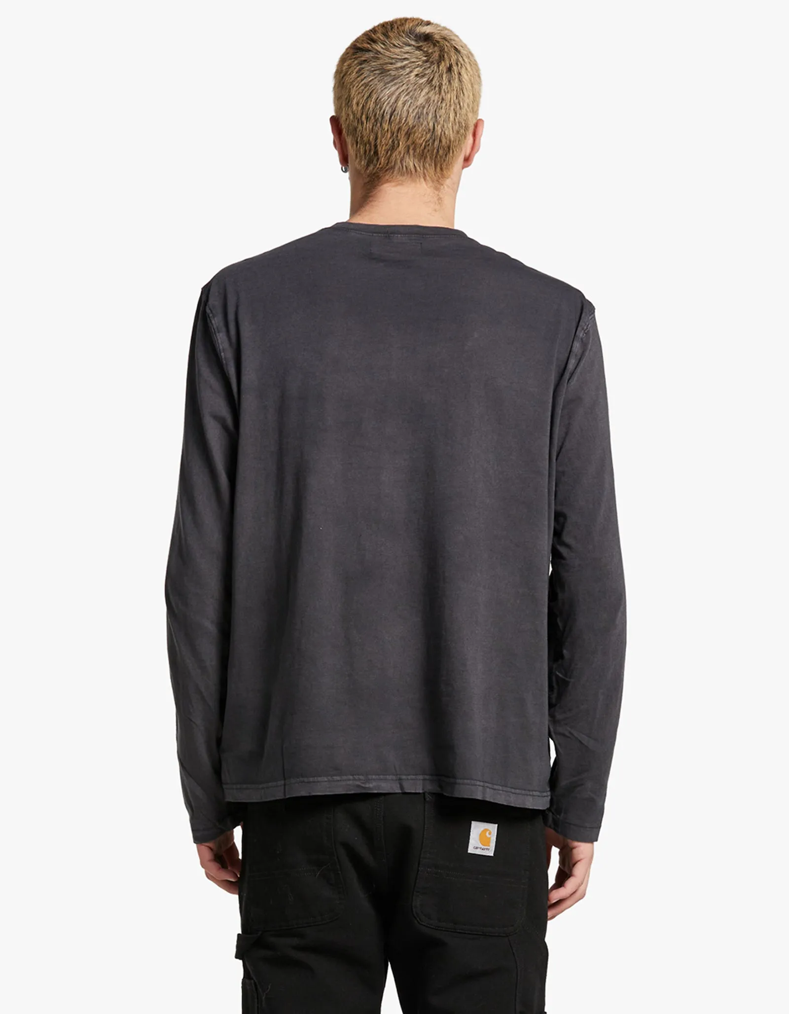 Long Sleeve Henley Shirt - Polo Black