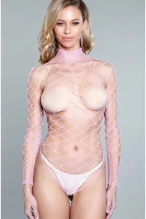 Long Sleeve Wide Fishnet Bodysuit