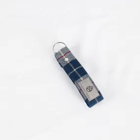 Loop Keychain from Vintage Blue-Grey Plaid Mercedes-Benz Interior