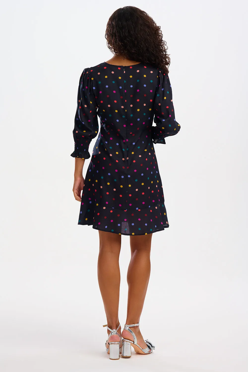 Lorelei Dress - Black, Winter Starburst