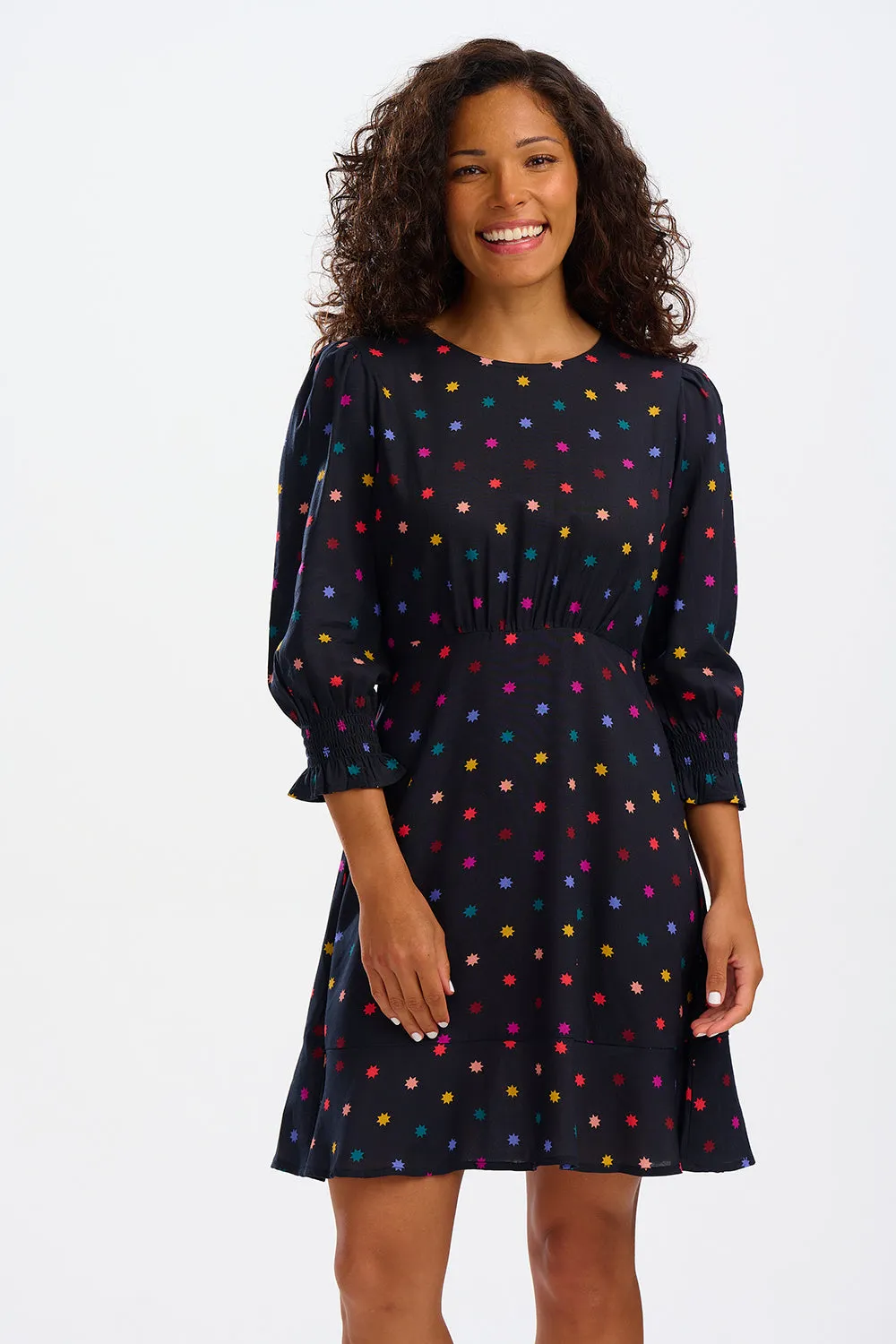 Lorelei Dress - Black, Winter Starburst