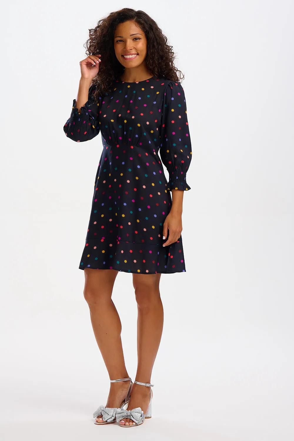 Lorelei Dress - Black, Winter Starburst