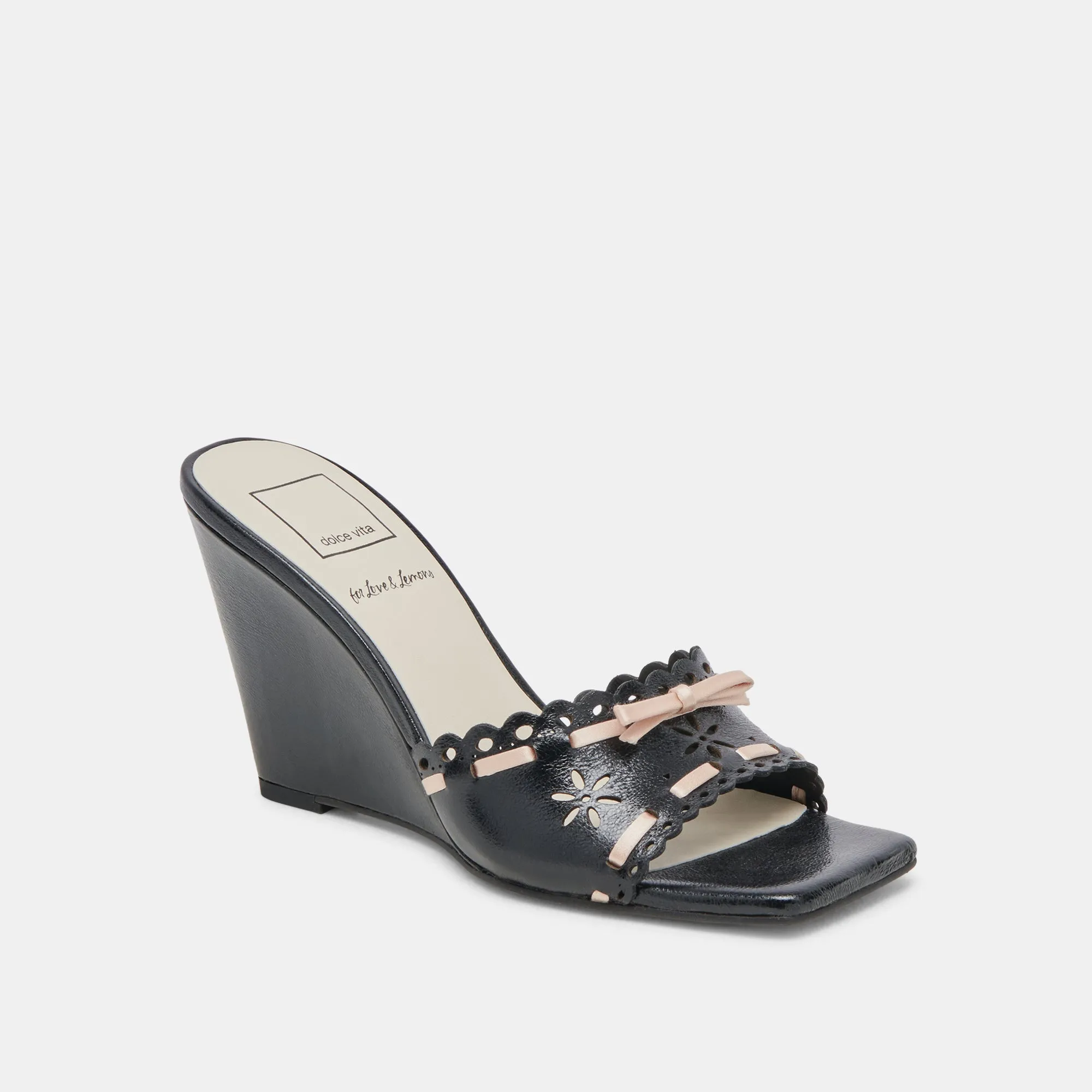 MADALE WEDGES MIDNIGHT PATENT LEATHER