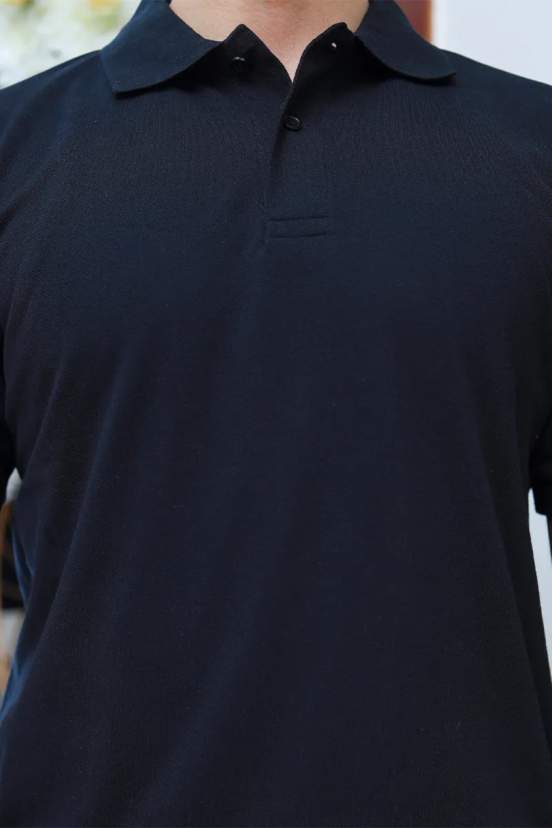 Men Short Sleeve Polo Shirt Black