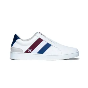 Men's Bishop White Red Blue Leather Sneakers 01701-015