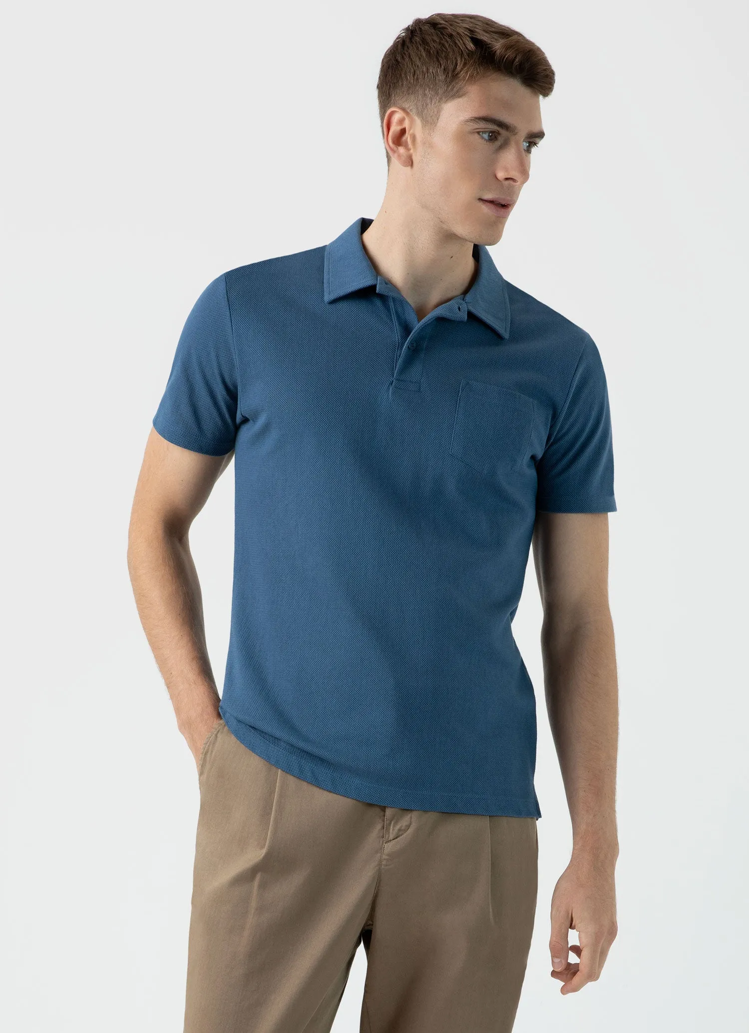 Men's Riviera Polo Shirt in Steel Blue