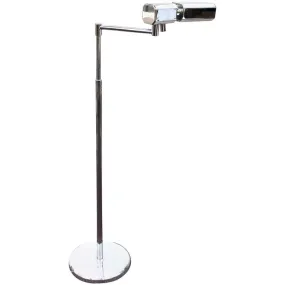 Mid-Century Modern Metal Reading Lamp with Adjustable Height