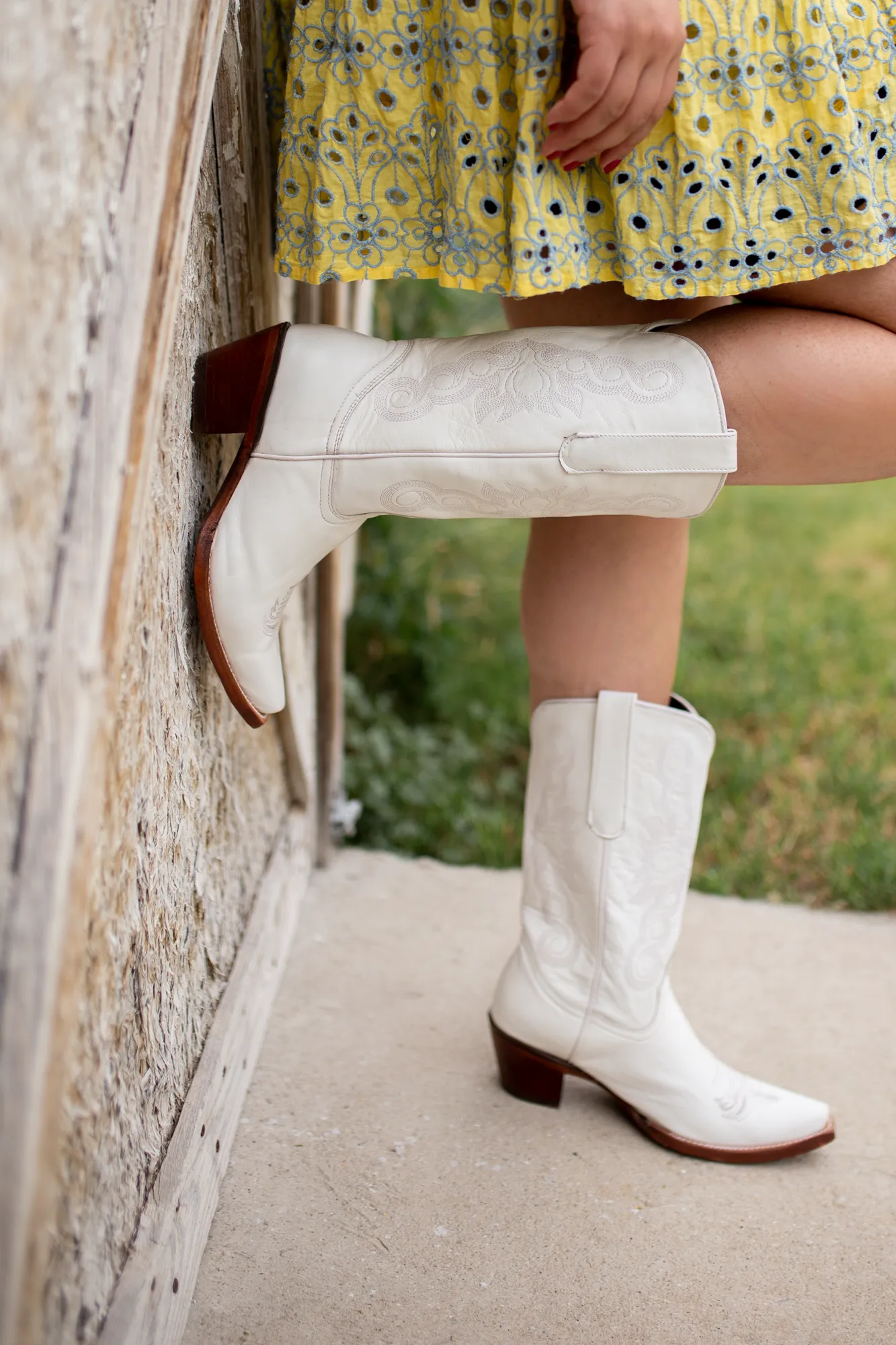 Mimi Western Cowboy Boot white