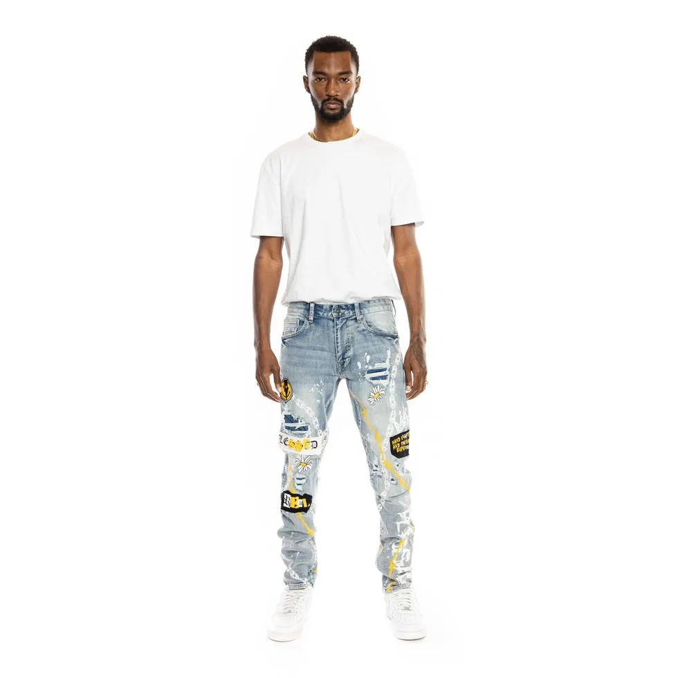 Mixed Media Fashion Jean - Albany Blue