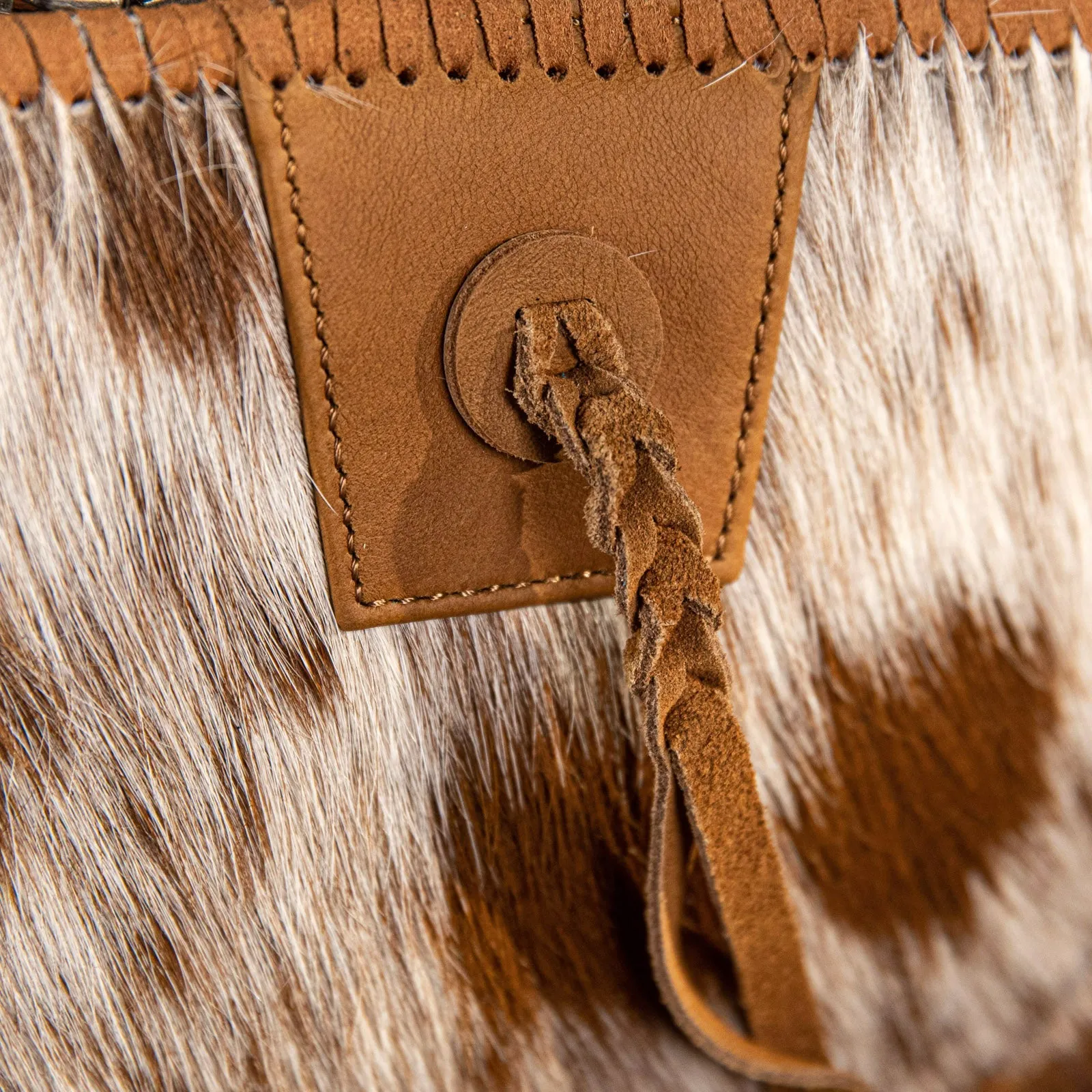 Montana West Genuine Leather Hair-On Fringe Crossbody