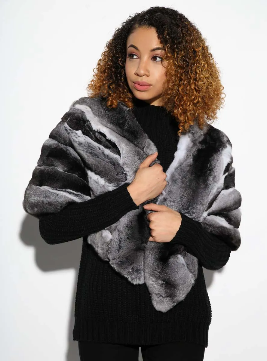 Natural Chinchilla Fur Cape