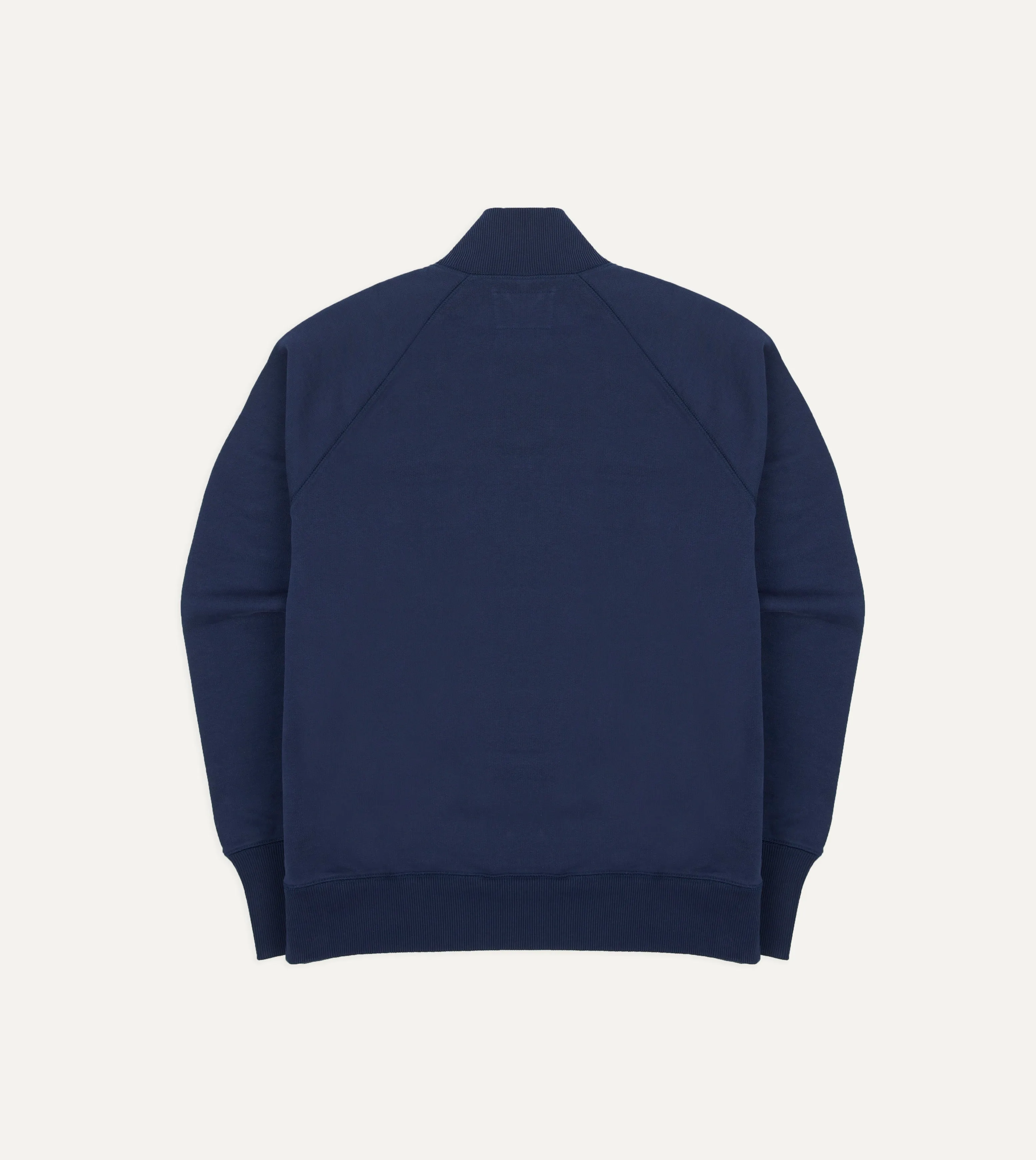 Navy Cotton Quarter Zip Sweatshirt